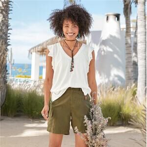 Sundance Safari Dream Tencel Short Women's‎ Sz 16 Olive Cargo